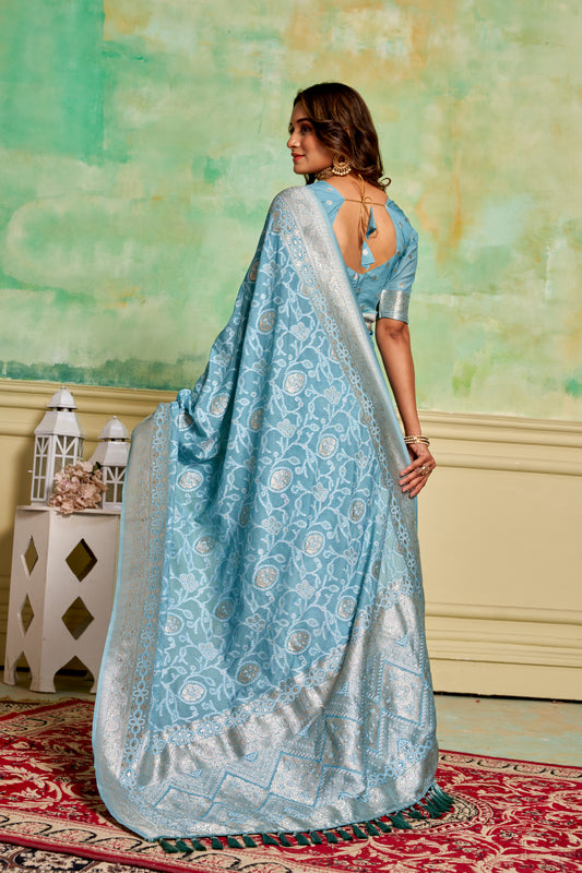 Woven Design Pure Linen Saree