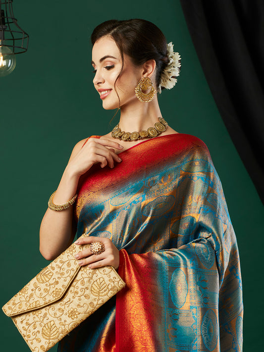 Woven Design Zari Pure Silk Kanjeevaram Saree