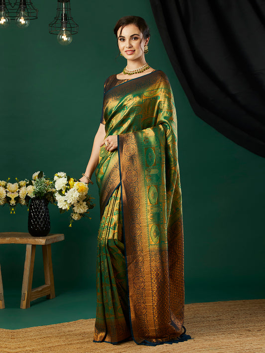 Woven Design Zari Pure Silk Kanjeevaram Saree