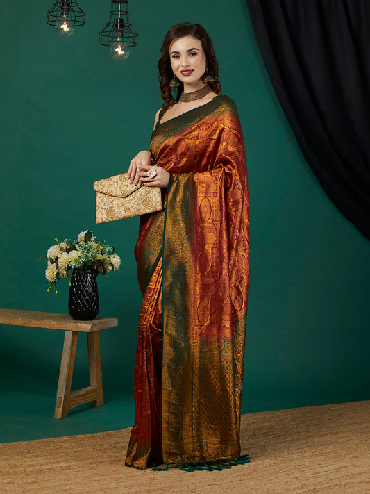 Woven Design Zari Pure Silk Kanjeevaram Saree