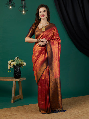 Woven Design Zari Pure Silk Kanjeevaram Saree