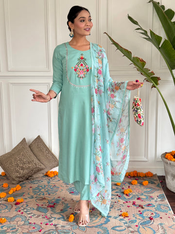 Women Embroidery Straight Kurta Set