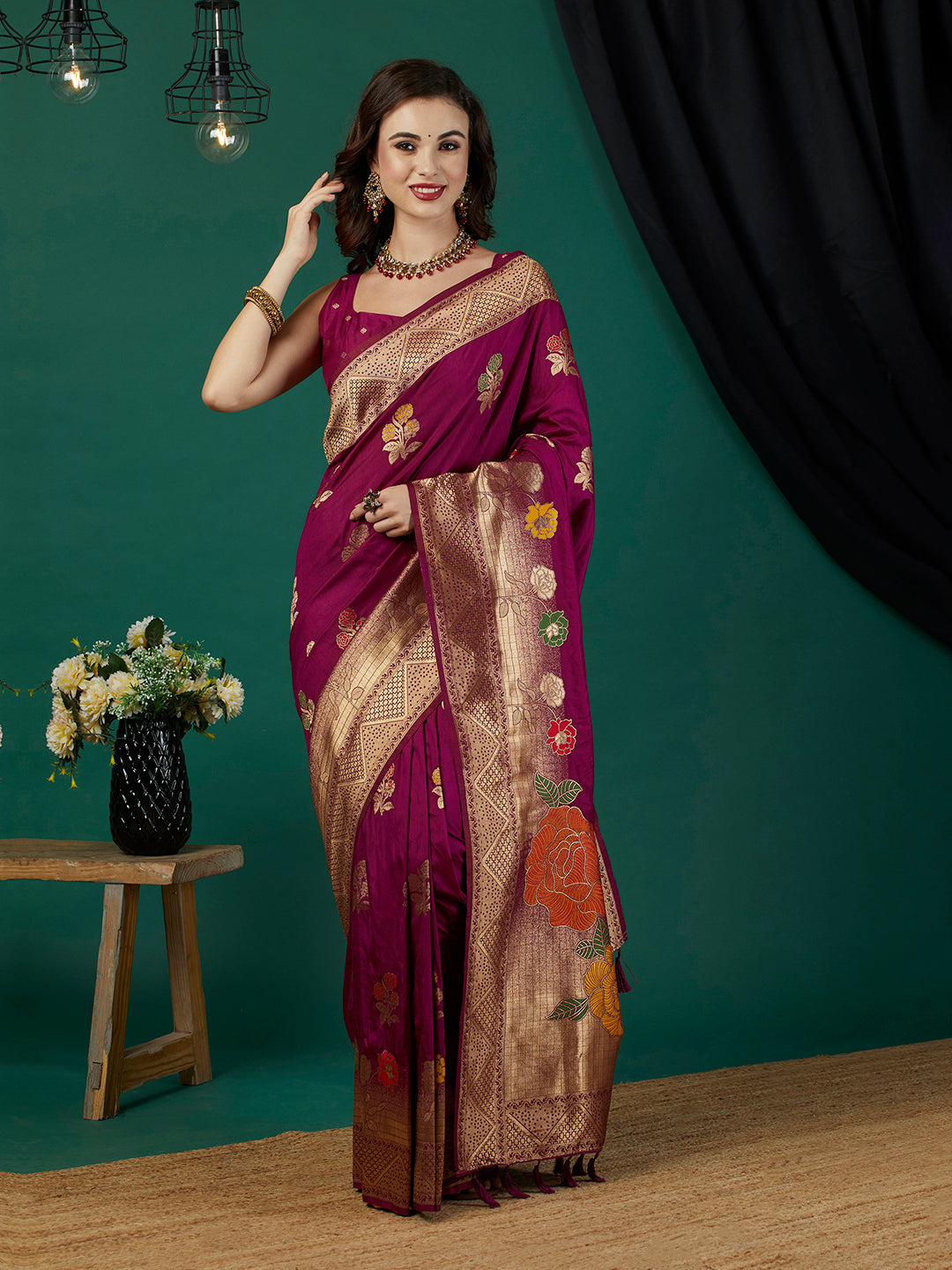 Pure Dola Banarasi Silk Saree