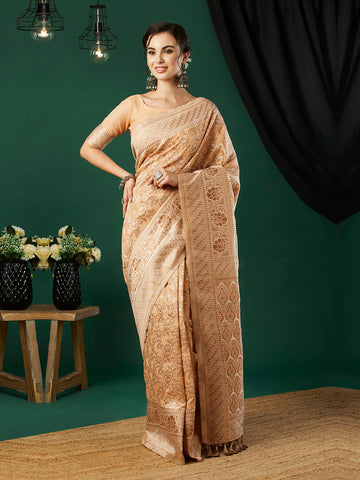 Woven Design Pure Linen Saree