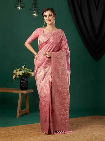 Woven Design Pure Linen Saree