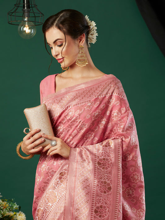 Woven Design Pure Linen Saree