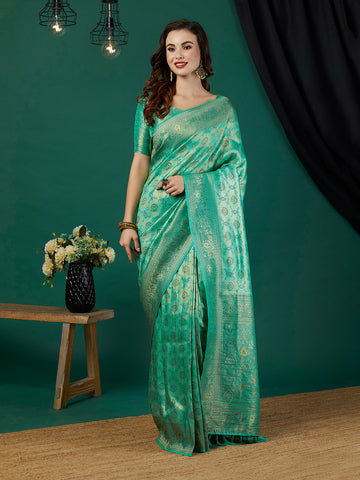 Woven Design Zari Pure Silk Kanjeevaram Saree