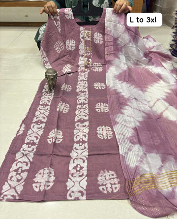 MASLIN KURTI WITH DUPATTA