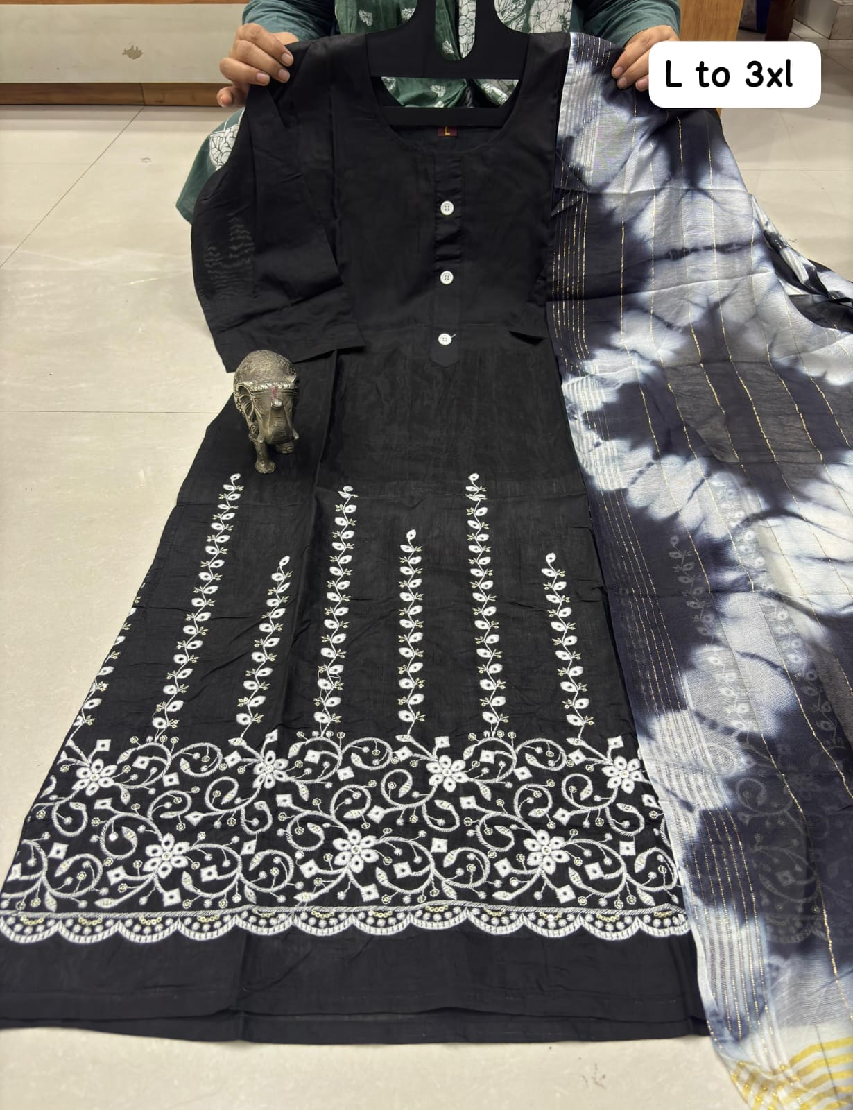 MASLIN KURTI WITH DUPATTA