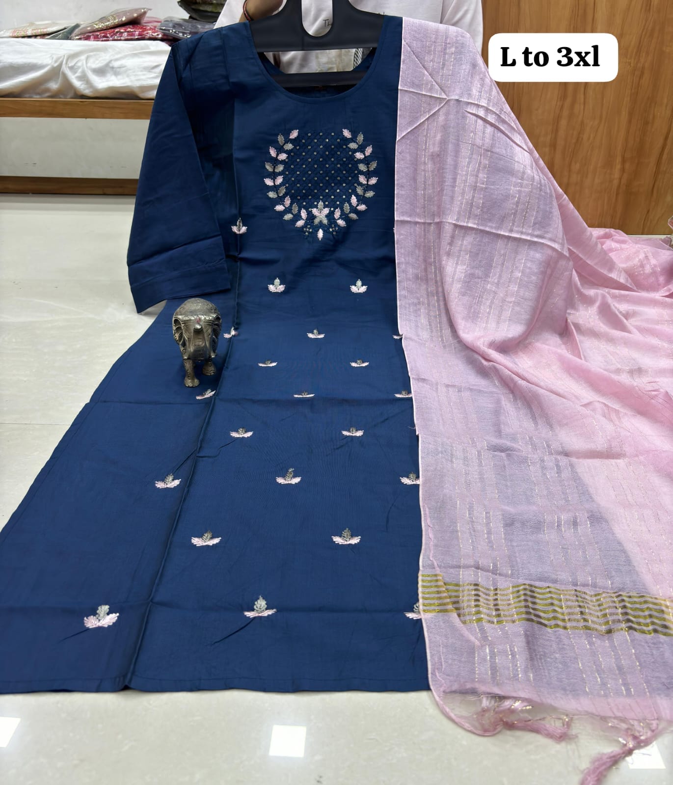 MASLIN KURTI WITH DUPATTA