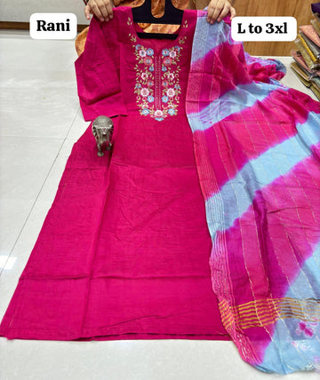 MASLIN KURTI WITH DUPATTA