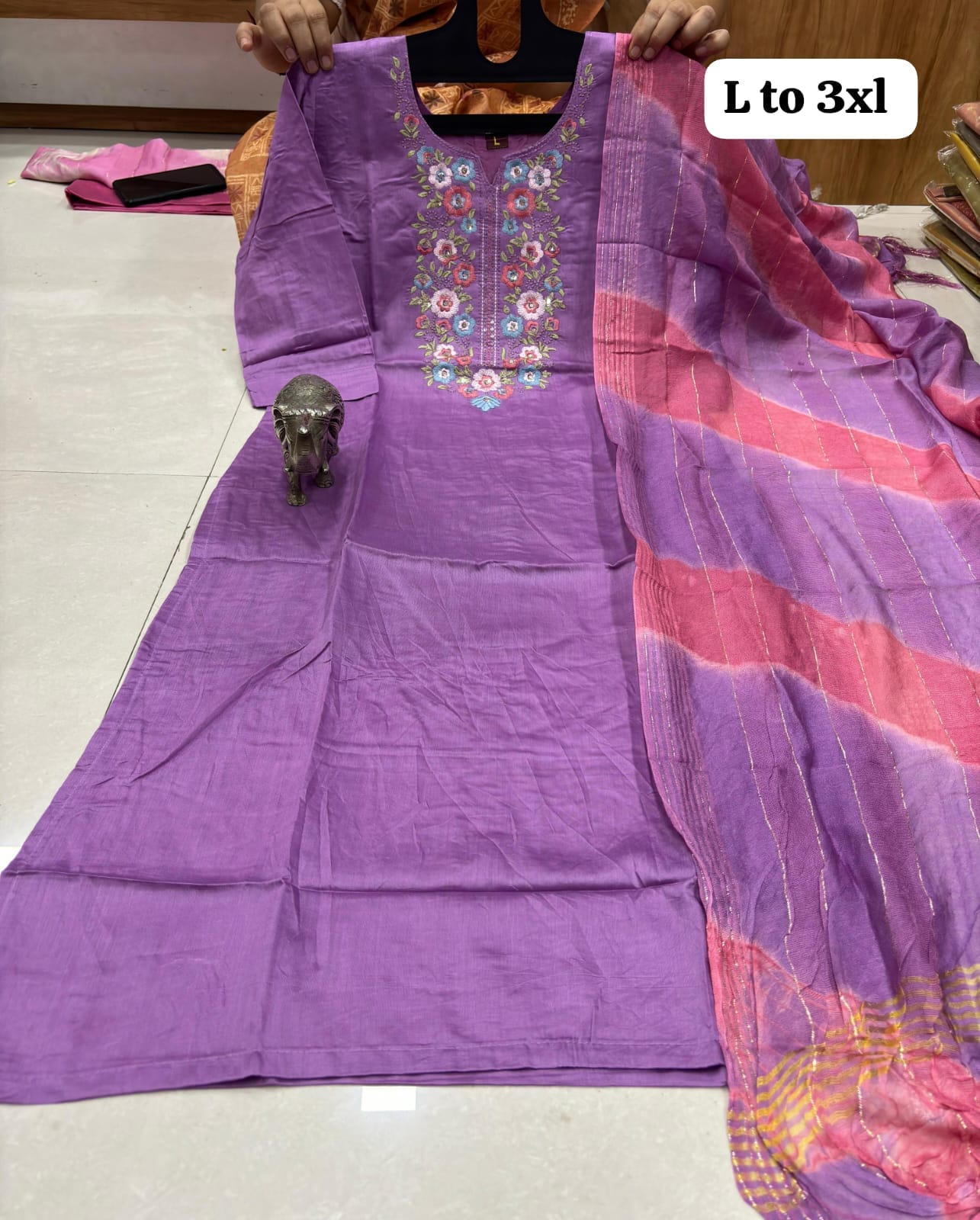 MASLIN KURTI WITH DUPATTA